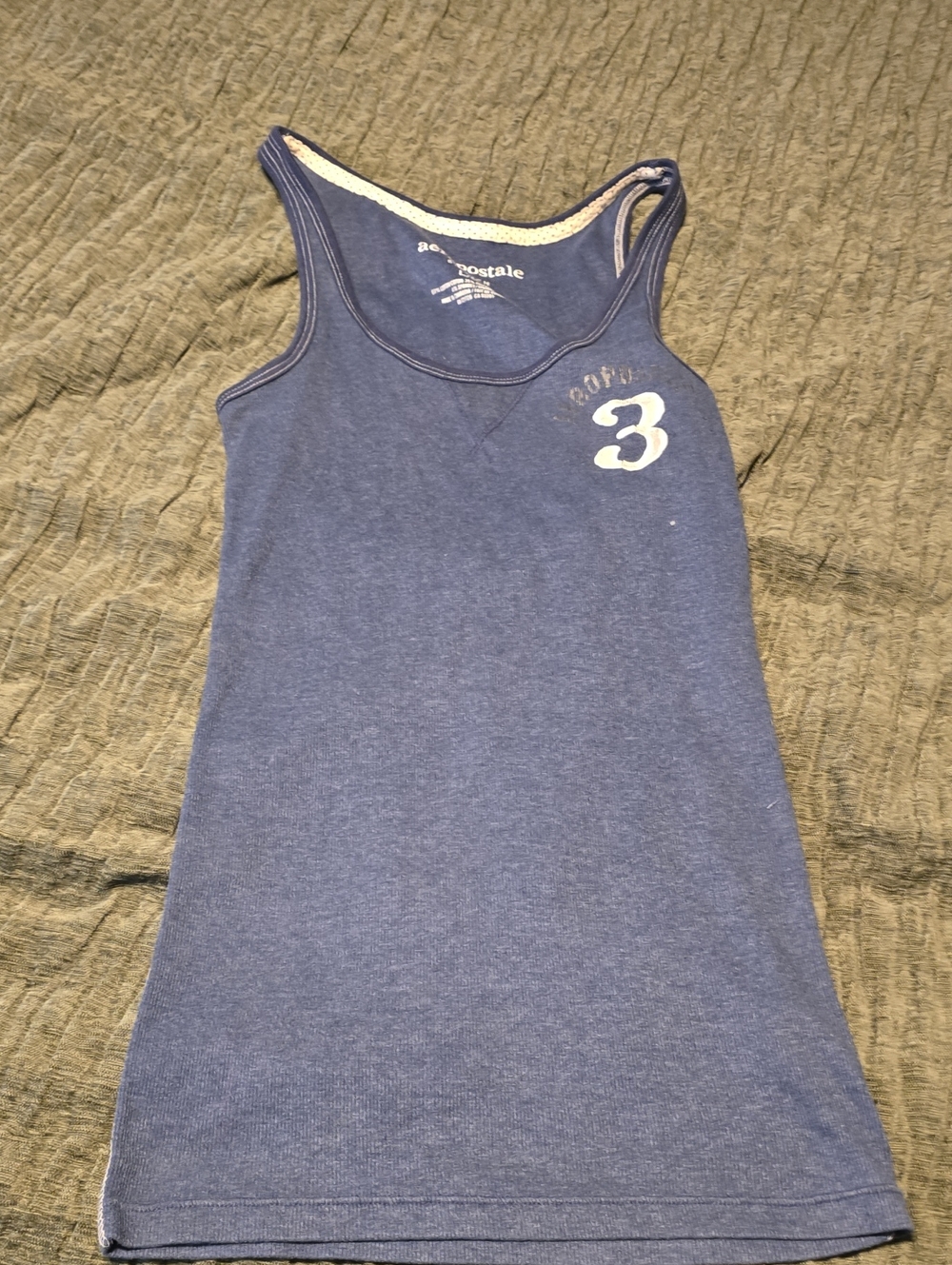 Aeropostale Blue Racerback Tank Swim Cover-Up with Number Graphic
